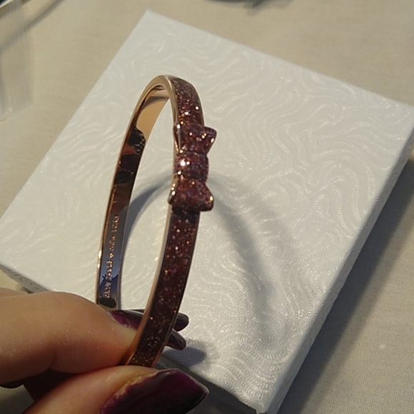 Kate Spade Take a Bow Enameled Bracelet in Rose Gold and Sparkling Pink - Picture 6 of 8